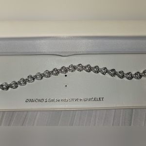 Diamond and sterling silver bracelet
